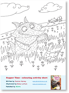 Picture of a colouring in sheet for kids